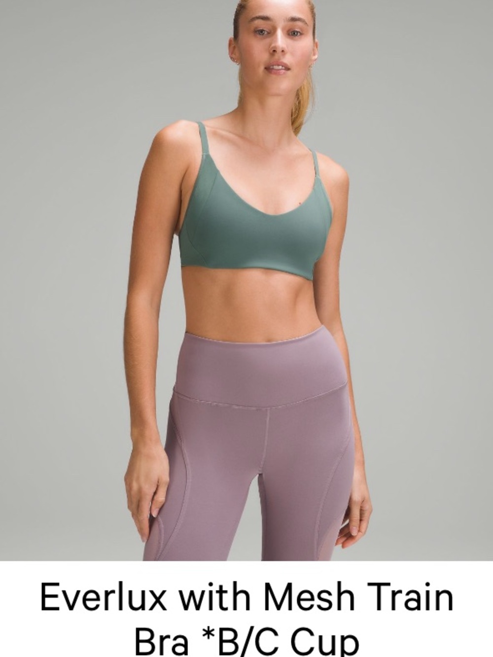 Size 4 everlux b/c lululemon sports bra, mesh back 🌿